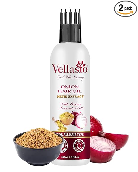 Vellasio Natural Beauty Combo of Methi & Onion Hair Oil